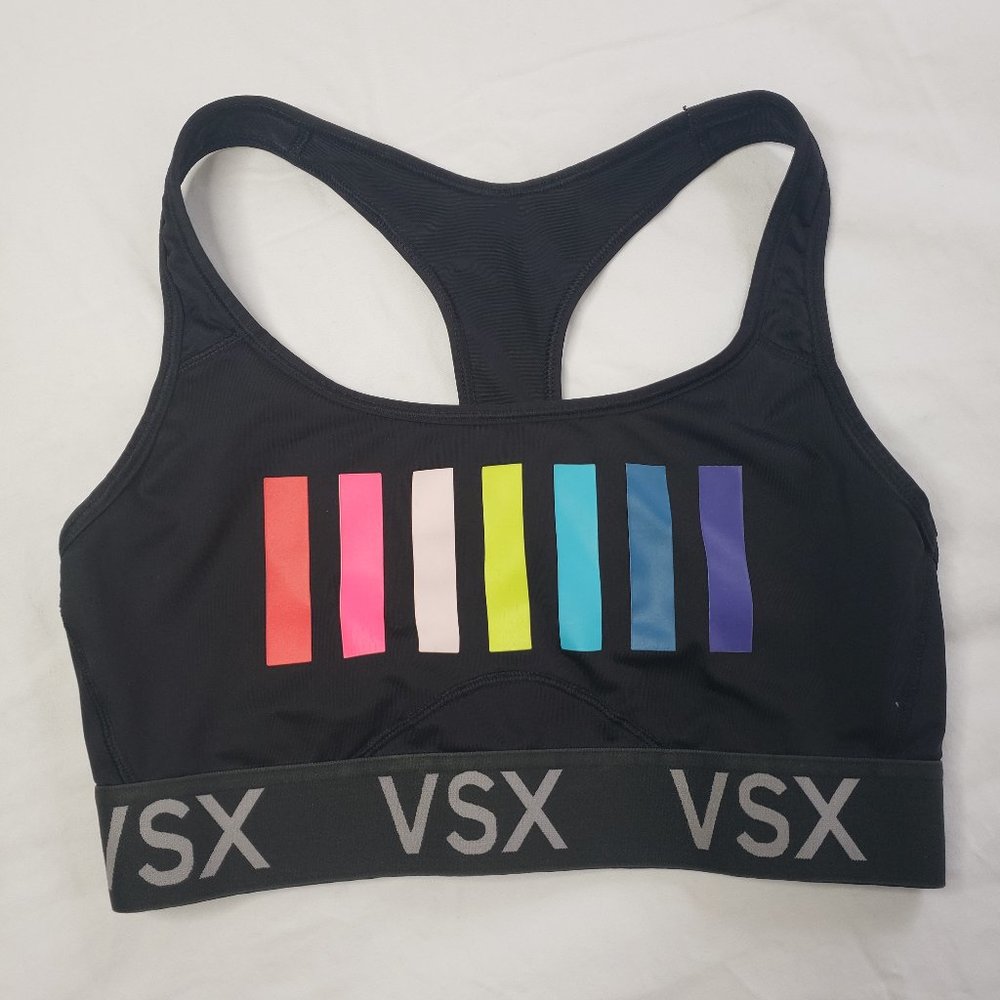 VSX Sport Black & Rainbow sports bra